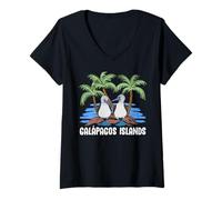 Womens Blue-Footed Booby Galapagos Ecuador Seabirds V-Neck T-Shirt