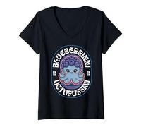 Womens Blueberrinni Octopussini Italian Brainrot Cute Blueberry V-Neck T-Shirt