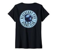 Womens Blueberry-Pug V-Neck T-Shirt