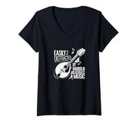 Womens Bluegrass Mandolin Picking Humor Quote V-Neck T-Shirt