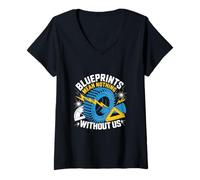 Women's Blueprints Mean Nothing Without Us Tradesman V-Neck T-Shirt