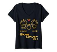 Womens Blues Driver Pedal Guitar Pedal Music Lover V-Neck T-Shirt