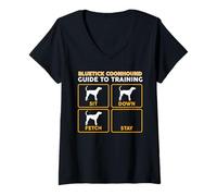 Womens Bluetick Coonhound T-Shirt | Funny Guide to Training V-Neck T-Shirt