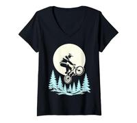 Women's BMX Rider V-Neck T-Shirt
