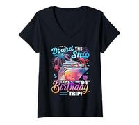 Womens Board The Ship It's My 94th Birthday Trip Cruise Matching V-Neck T-Shirt