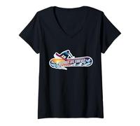 Women's Boarder Life Forever Snowboard Snowboarding Snowboarder Fan V-Neck T-Shirt