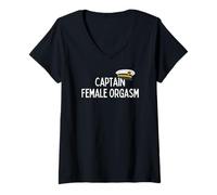 Womens Boat Captain Female Orgasm - Sexy Gifts for Women V-Neck T-Shirt