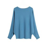 Women's Boat Neck Bat Sleeve Knitted Sweater, Lightweight Pullovers Tops Winter Boat Neck Pullovers Tops (N,One Size)