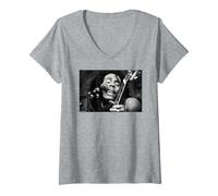 Womens Bob Marley at Berkshire Music Glen by Michael Grecco V-Neck T-Shirt