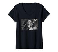 Womens Bob Marley Live Berkshire Music Glen by Michael Grecco V-Neck T-Shirt