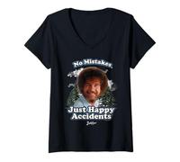 Women's Bob Ross Happy Clouds V-Neck T-Shirt