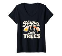 Women's Bob Ross Happy Little Trees V-Neck T-Shirt