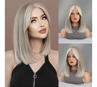Women's bob short straight hairBob wig 16 inch short straight lace front wigSuitable for daily parties, Christmas, family gatherings B,39CM