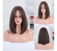 Women's bob short straight hairBob wig 16 inch short straight lace front wigSuitable for daily parties, Christmas, family gatherings F,39CM