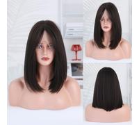 Women's bob short straight hairBob wig 16 inch short straight lace front wigSuitable for daily parties, Christmas, family gatherings D,39CM