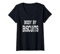 Womens Body by Biscuits Meme for Biscuit Lovers V-Neck T-Shirt