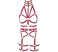 Women's Body Harness Fashion Punk Bra Set Stockings Garter Belt Gothic Carnival Halloween Christmas Dance Costume - - One Size