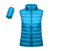 Womens Body Warmer Uk, Womens Puffer Gilet Lightweight Packable Quilted Vest Padded Outwear with Zip up Pockets Ladies Bodywarmer Windproof Sleeveless Jacket Christmas Gifts,Blue,XL,u19k