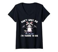 Womens Bodybuilder Don't SPOT ME I'm Trying to DIE Funny Gym V-Neck T-Shirt