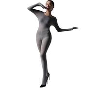 Women's Bodystocking Long Sleeve Full Body Bodysuit Includes Five Finger Glove Body Stockings Velvet 120D Jumpsuit
