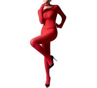 Women's Bodystocking Long Sleeve Full Body Bodysuit Includes Five Finger Glove Body Stockings Velvet 120D Jumpsuit