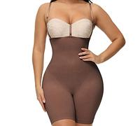 Women's bodysuits slimming body shaper butt lifter push-up shapewear underwear corset femme lingerie (Dark Brown Large)