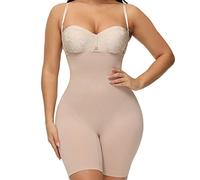 Women's bodysuits slimming body shaper butt lifter push-up shapewear underwear corset femme lingerie (Apricot Large)