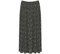 Women's Boggy Bottom Style Summer Fashion Lightweight Elasticated Waist Printed Maxi Skirt Ladies Plus Size Relaxed Fit Printed Skirt Full Length Maxi Skirt (Black Plus Circle Print, UK 22-24)
