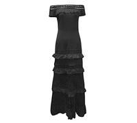 Women's Boheme Dress Off the Shoulder - Long Dress Ruffles Chic and Elegant Hollow Vintage Slim Solid Colour Casual Lightweight Breathable High Waist Temperament Large Size Party Versatile Dress 2025