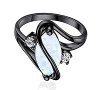 Women's Bohemian Horse Eye Ring with White Crystal Gem Eternity Ring Chic Very Practical and Popular Durability