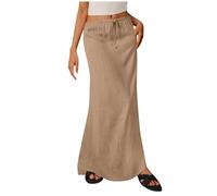 Women's Bohemian Maxi Skirt A-Line Long Skirts Elasticated Waist Swing Boho Skirts Gypsy for Summer Spring Vacation Going Out
