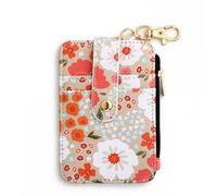 Women's Boho Beaded Wallet with Flower Pattern, Boho Style Beaded Tassel Keychain Wallet, Wrist Wallets for Women (Khaki,One Size)