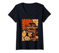 Womens Boho Christian Fall Thanksgiving are You Fall-O-Ween Jesus V-Neck T-Shirt