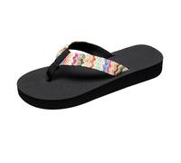 Women's Boho Flip Flops UK Sale Clearance,Ladies Summer Beach Slippers Platform Flip-Flop Pool Slide Thong Sandals Non-Slip Sliders Flat Toe-Post Slipper Arch Support Sandal Shower Slides Home Shoes