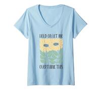 Womens Boho Floral Hold on Let Me Overthink This Funny Overthinking V-Neck T-Shirt