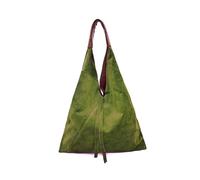 Women's Boho Style Slouchy Genuine Italian Suede Leather Tote Shoulder Bag with Zipped Purse (Dark Green)