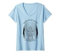 Womens Boho Witch Daughters of Hecate Halloween Occult Symbols V-Neck T-Shirt