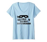 Womens Bold Badass Superhuman Old Ass Man Funny Dad Old Ass Human V-Neck T-Shirt