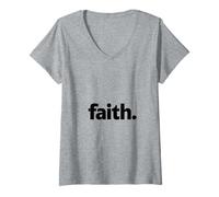 Women's Bold Faith. Minimalist Christian Inspirational Quote V-Neck T-Shirt