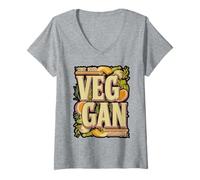 Womens Bold Retro Vegan Lifestyle Statement V-Neck T-Shirt