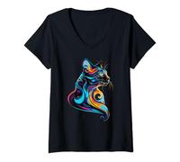 Womens Bold Strokes: The Colorful Cat V-Neck T-Shirt