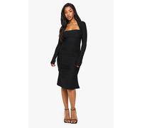 Womens Bolero Ruched Mini Dress - Black - 18, Black