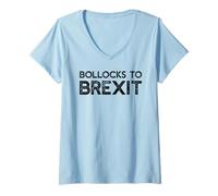 Womens Bollocks to Brexit Remainer United Kingdom Remain in EU Meme V-Neck T-Shirt