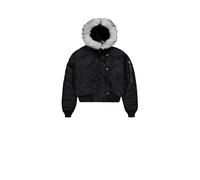 Alpha Industries Women's N-2B Cropped Bomber Jacket, Black, XS
