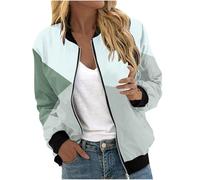 Women's Bomber Jacket Casual Lightweight Windbreaker Jackets Zip Up Outwear Long Sleeve Floral Print Windproof Jackets Spring Fall Clothes with Pockets UK CLearance