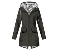 Women's Bomber Jackets Cardigan Full Zip Up Hooded Water Proof Raglan Cuff Hooded Raincoat Overcoat Hiking Walking Cycling Quick Dry Rain Coat for Women