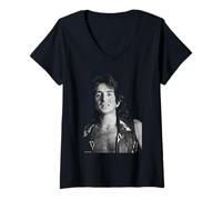 Women's Bon Scott AC/DC Singer by Martyn Goddard V-Neck T-Shirt