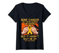 Womens Bone Cancer May Have slowed me Down but it Hasn't Shut me up V-Neck T-Shirt
