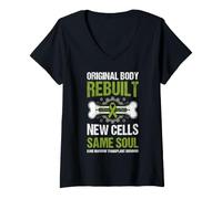Women's Bone Marrow Transplant Survivor Organ Recipient Warrior V-Neck T-Shirt