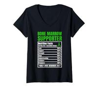 Women's Bone Marrow Transplant Warrior Family Support Squad V-Neck T-Shirt